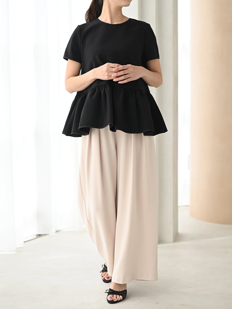 裾フリルフレアトップス～半袖 | Tops,トップス | | TREFLE＋1