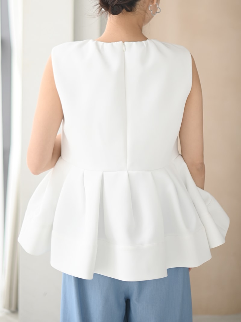 TREFLE+1 トレフルプラスワン クラウドトップス ノースリーブ ホワイト クラウドトップス～ノースリーブ(WHITE) | Tops,トップス