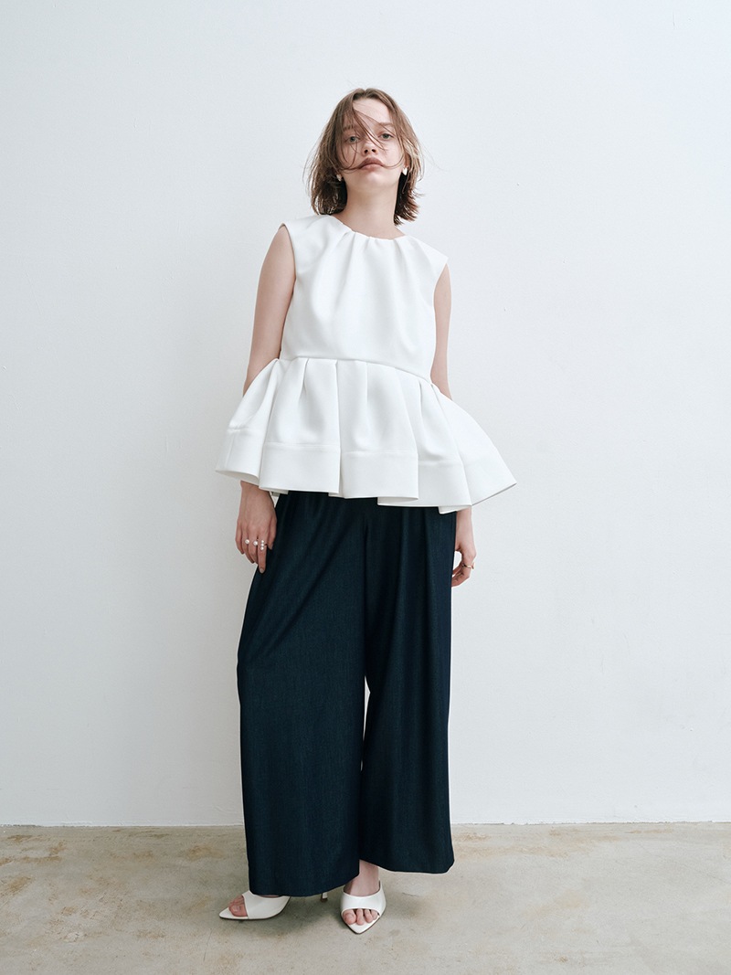 TREFLE+1 トレフルプラスワン クラウドトップス ノースリーブ ホワイト クラウドトップス～ノースリーブ(WHITE) | Tops,トップス