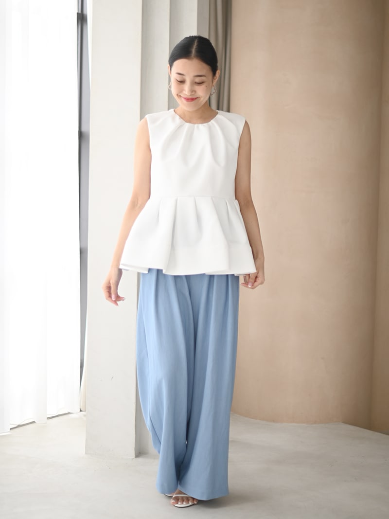 TREFLE+1 トレフルプラスワン クラウドトップス ノースリーブ ホワイト クラウドトップス～ノースリーブ(WHITE) | Tops,トップス