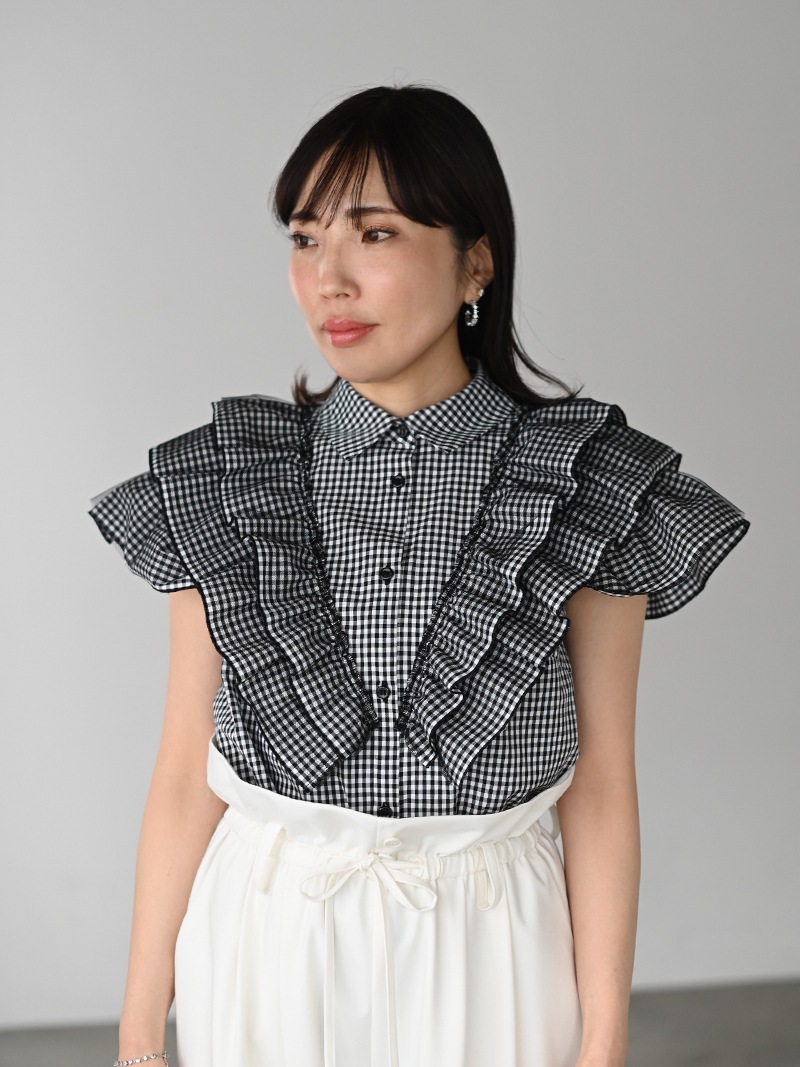 専用♥TREFLE＋1のフリルブラウス ワイドフリルブラウス | Tops,ブラウス | | TREFLE＋1（トレフルプラス