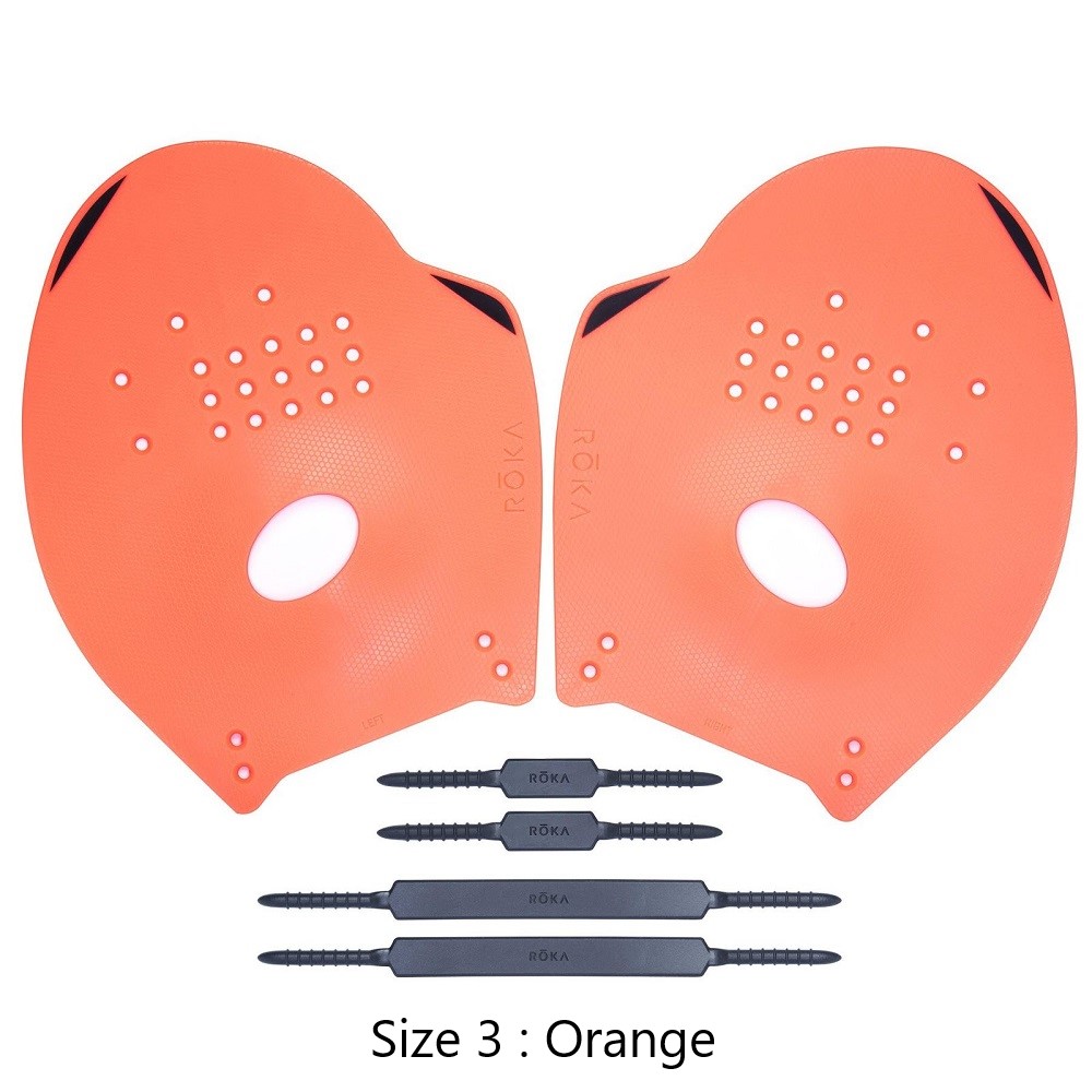 ��ROKA Pro Swim Paddles���õ������ѤΥ��ȥ�åץ����ƥ����ѡ���������ե��åȤ�ݻ��Ǥ��륹����ȥ졼�˥��ѥѥɥ�