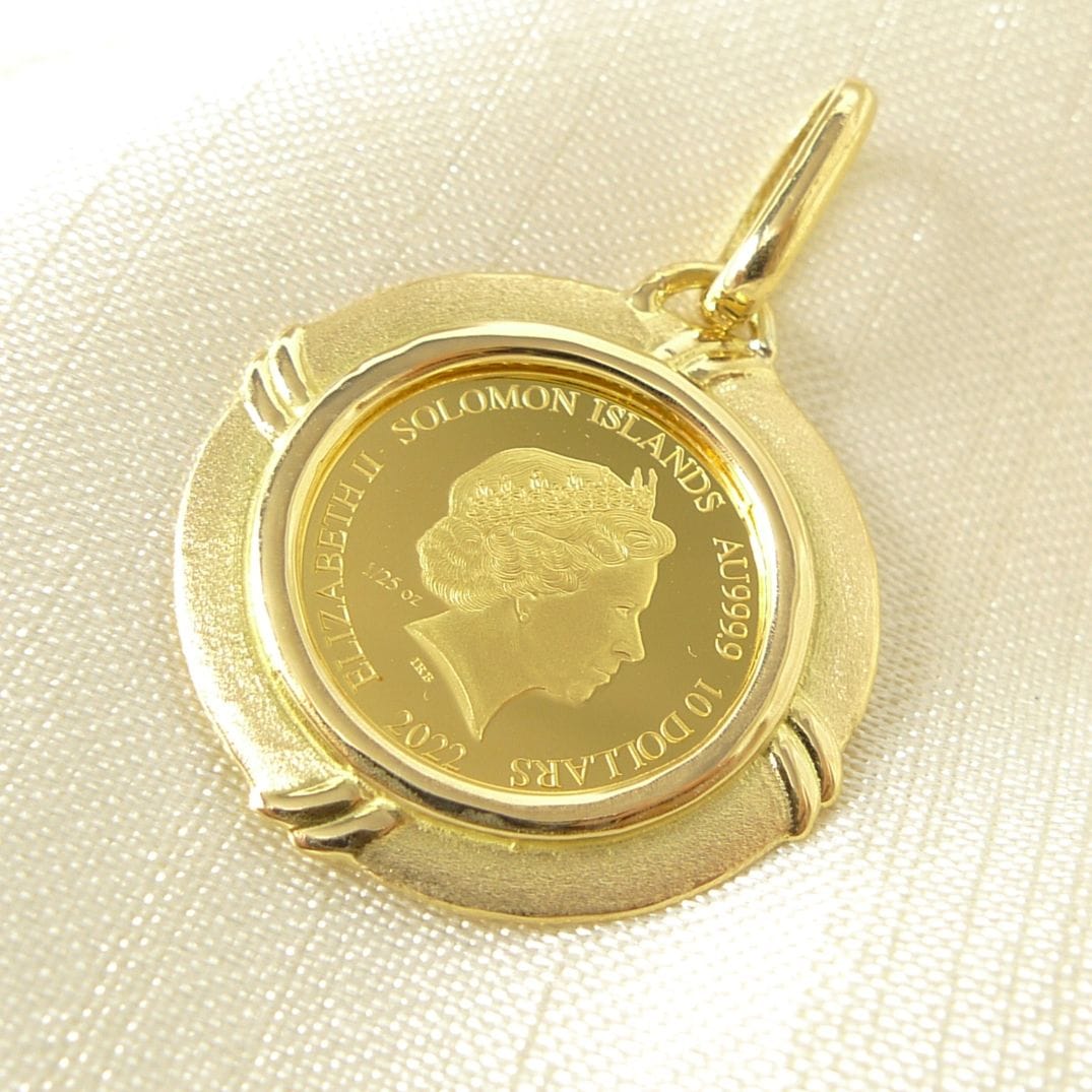 純金 k24 ホース コイン ペンダントトップ ソロモン 金貨 24金 1