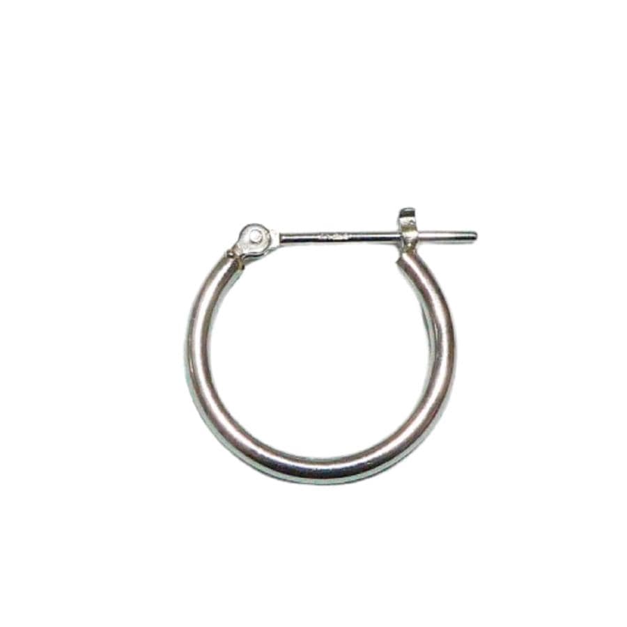 プラチナ Pt900 フープピアス 小さめ 国産 幅1.5mm 外径15mm 片耳 1個