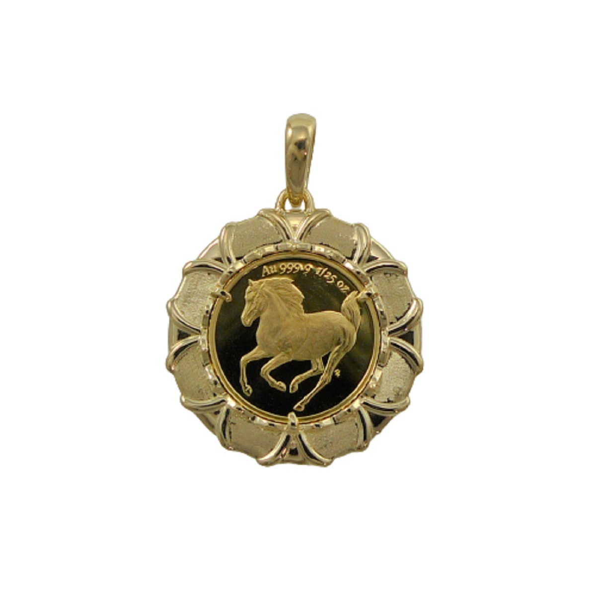 純金 k24 ホース コイン ペンダントトップ ソロモン 金貨 24金 1/25オンス 3.9g 馬 エリザベス2世 メンズ レディース |  ペンダントトップ,K24 | トライディア本店
