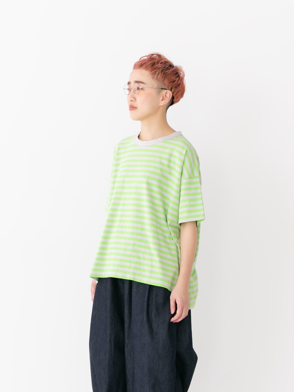 prit｜ボーダーTシャツ 30/1リサイクル天竺 カラーボーダー 5分