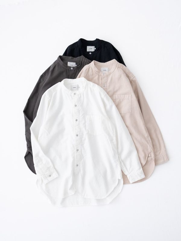 40/1ライトモールスキン スタンドカラーシャツ R37605 RINEN UNISEX