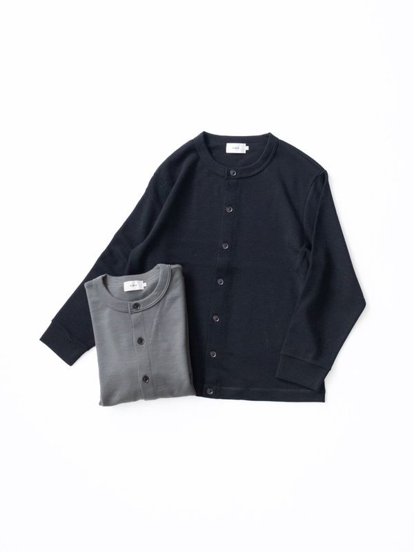 60/1引き揃えウールミラノリブ クルーネックカーディガン R17609 RINEN