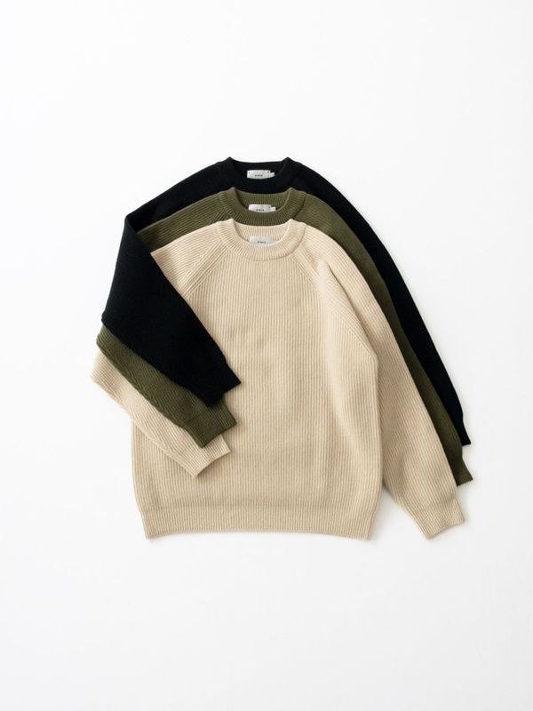 2/14ウールアゼ編み クルーネック R17683 RINEN