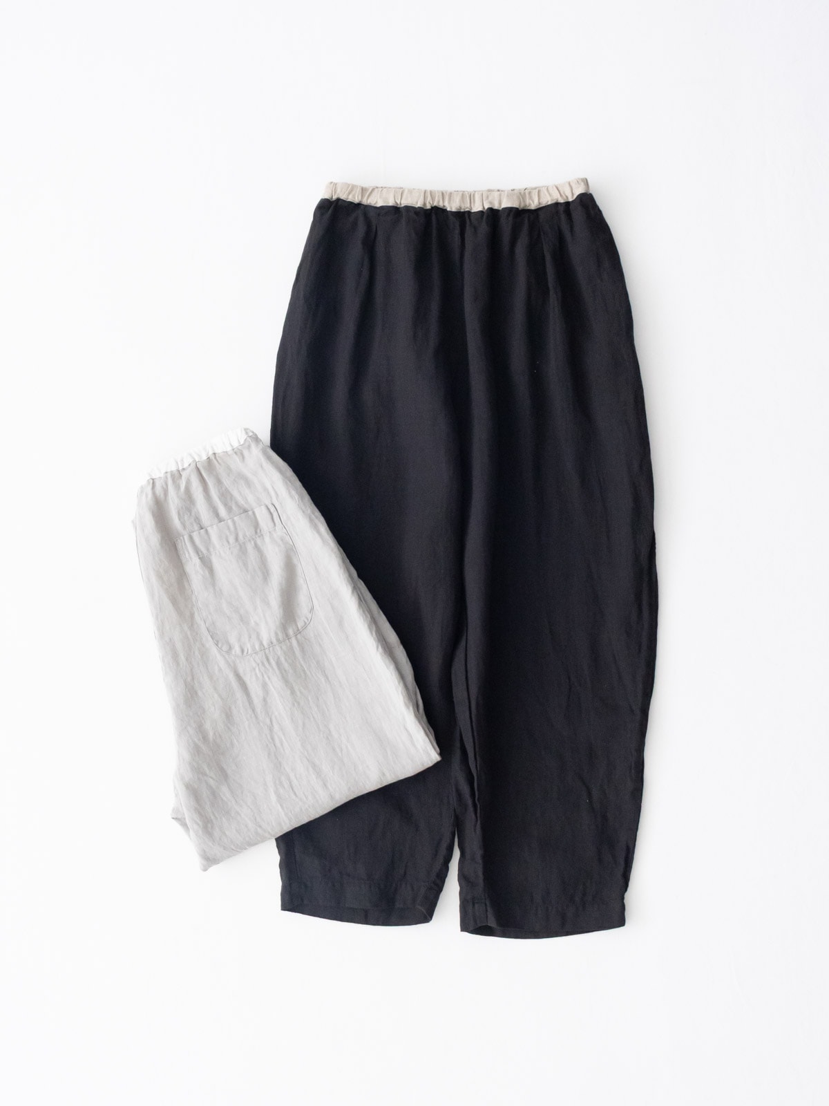 60/1フレンチリネンキャンバス ワンタックバギーパンツ P71626 prit