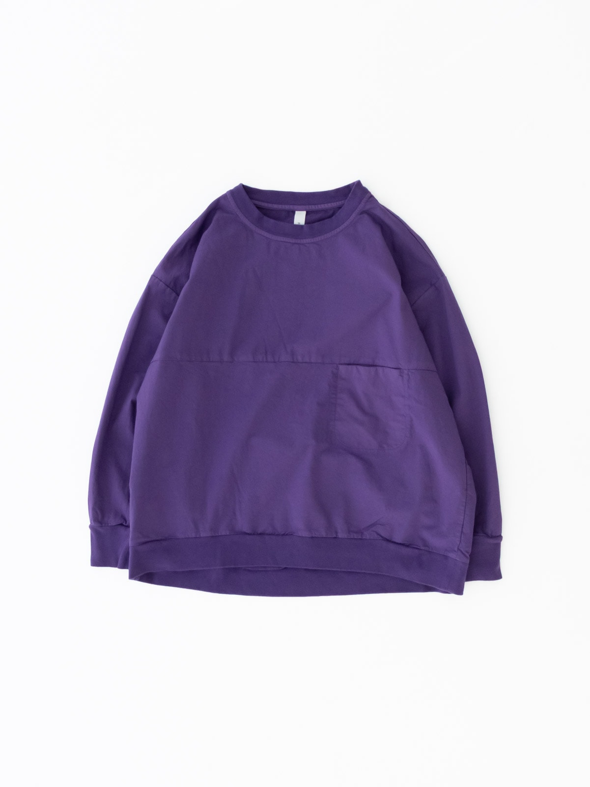 スウェットライクストレッチツイル クルーネックスラッシュポケット