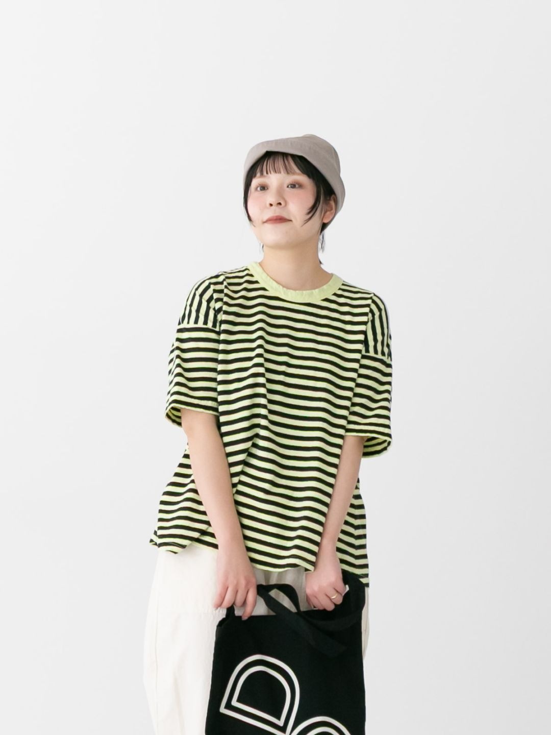 30/1リサイクルムラ糸天竺ボーダー フレアTシャツ P92634 prit | prit