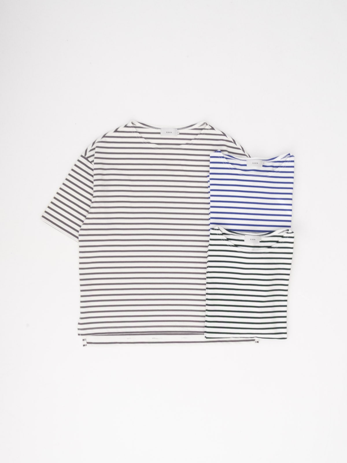 【専用】ボーダー様 32/1引き揃え天竺ボーダー 半袖ボートネック R19611 RINEN | RINEN