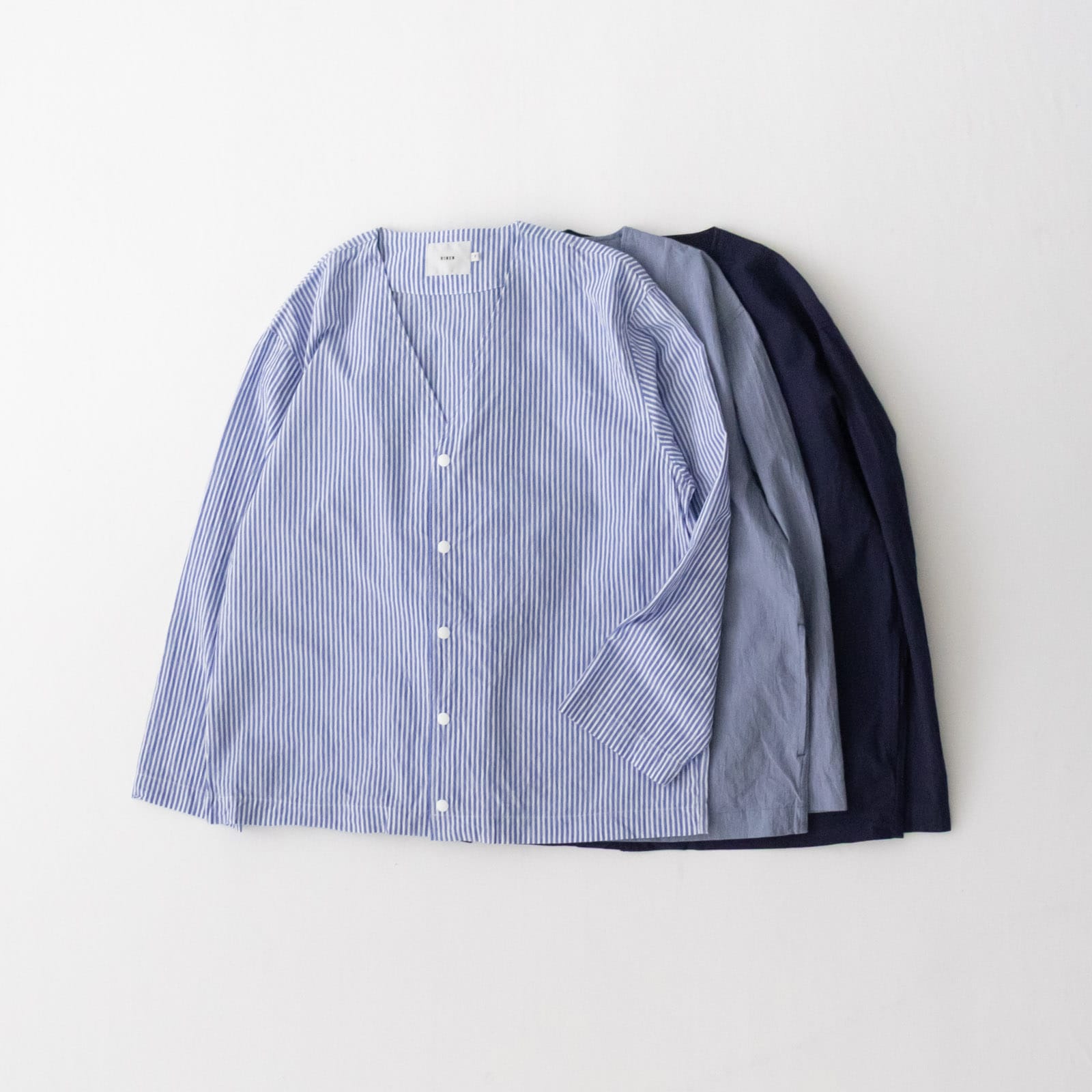 80/1+50/1強撚平織 カーディガンシャツ R39606 RINEN | RINEN women
