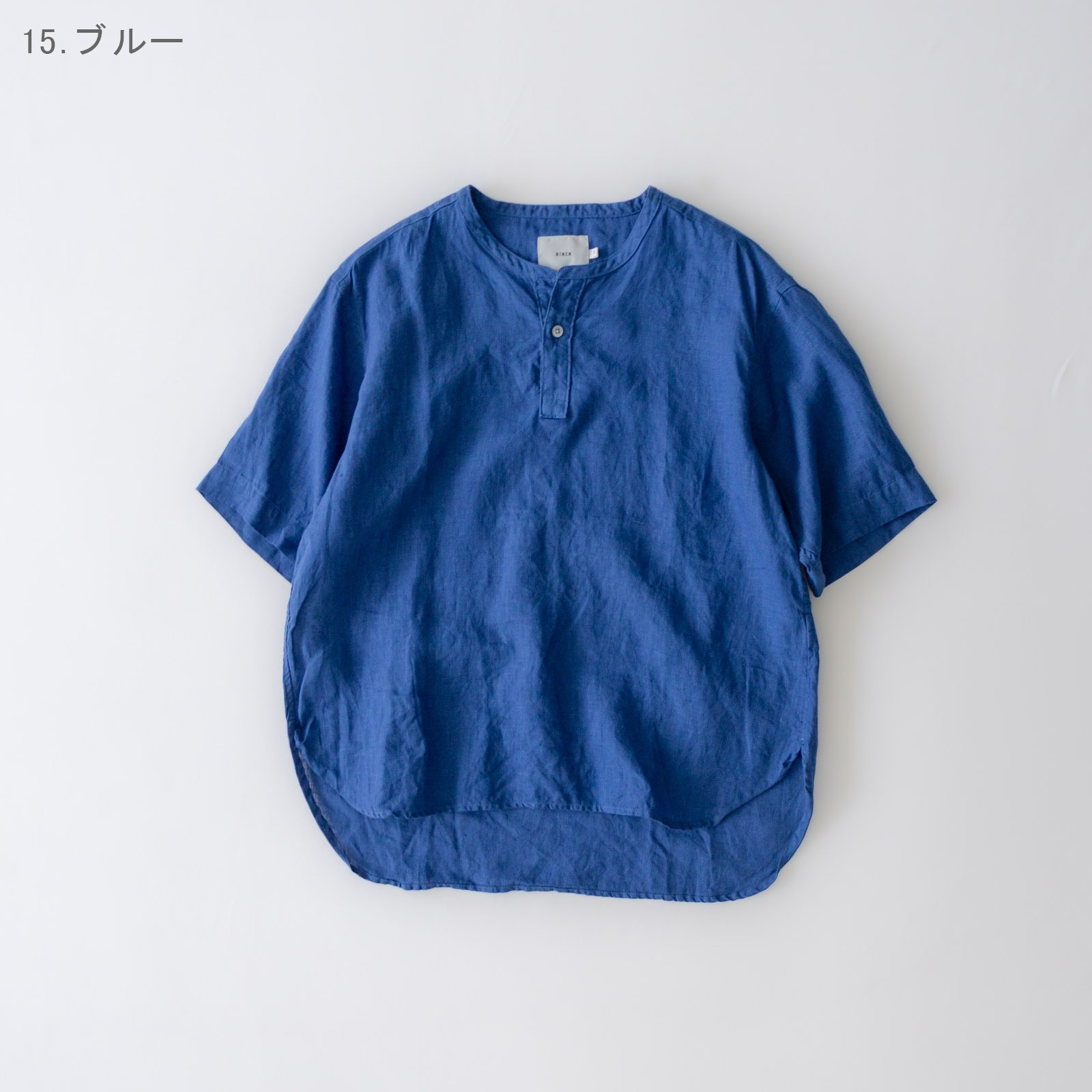 60/1リネンローン 半袖ヘンリーネックシャツ R39613 RINEN | RINEN