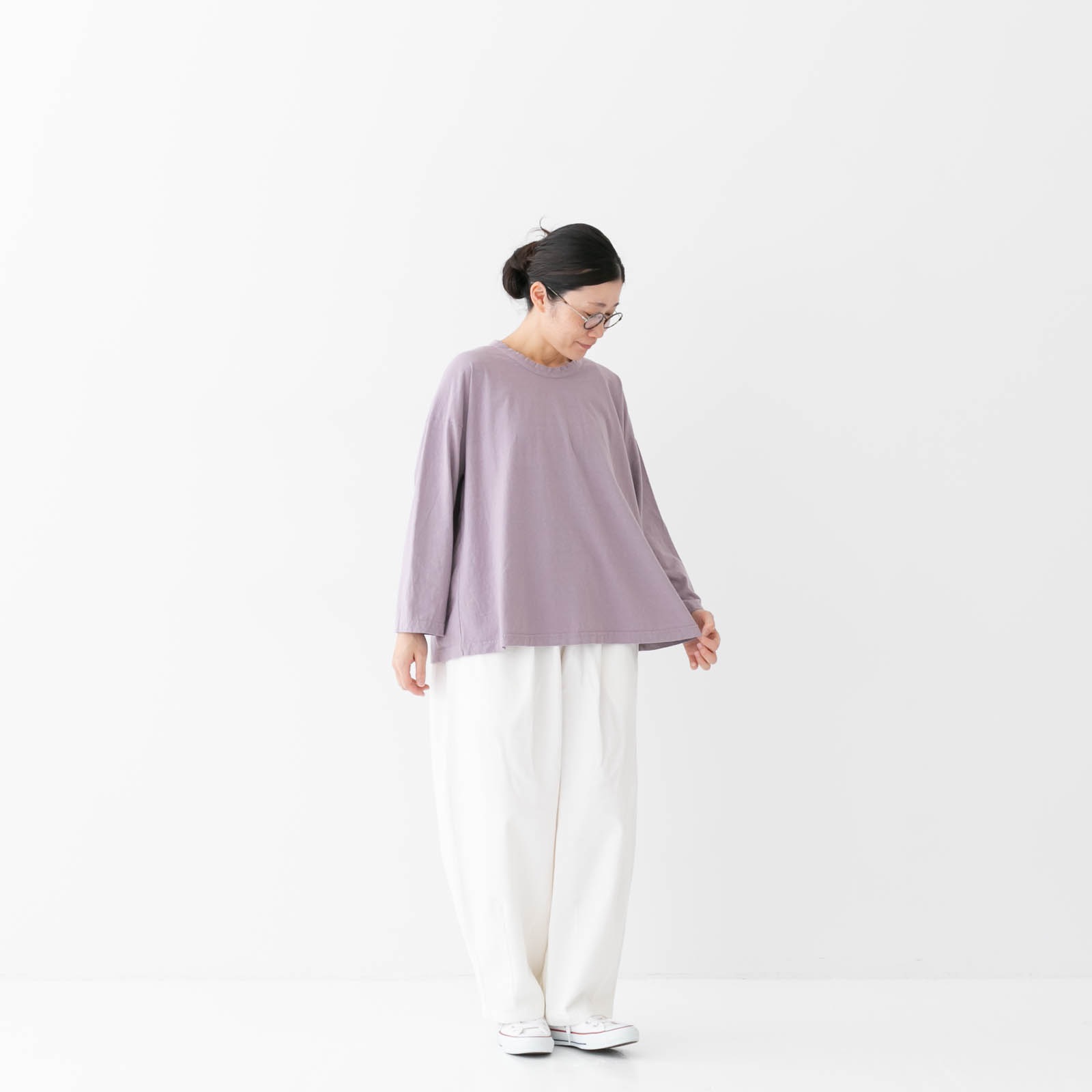 30/1リサイクルムラ糸天竺 フレアプルオーバー P90663 prit | prit