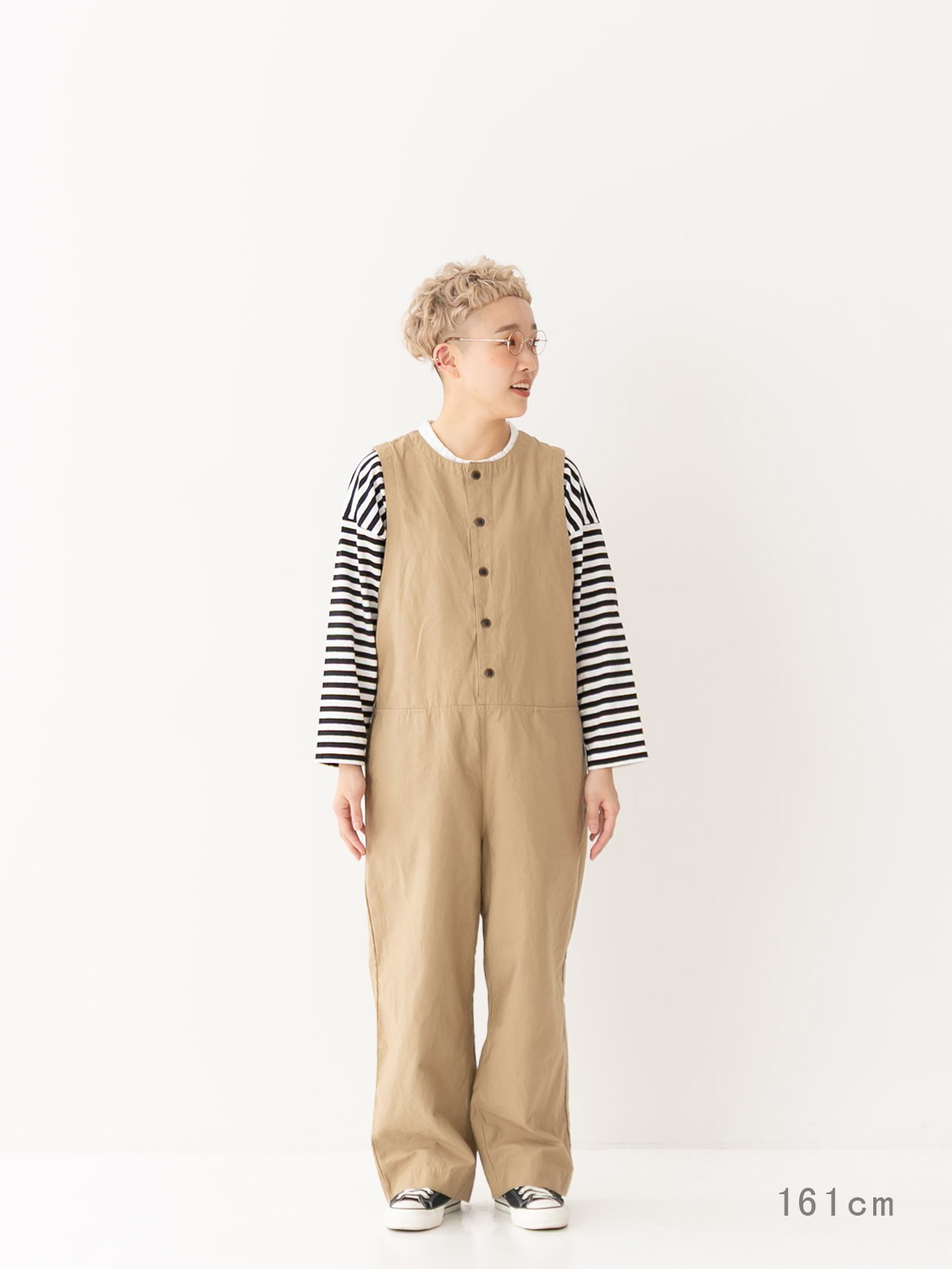 コットンリネンライトバックサテン オールインワン P71603 prit | prit