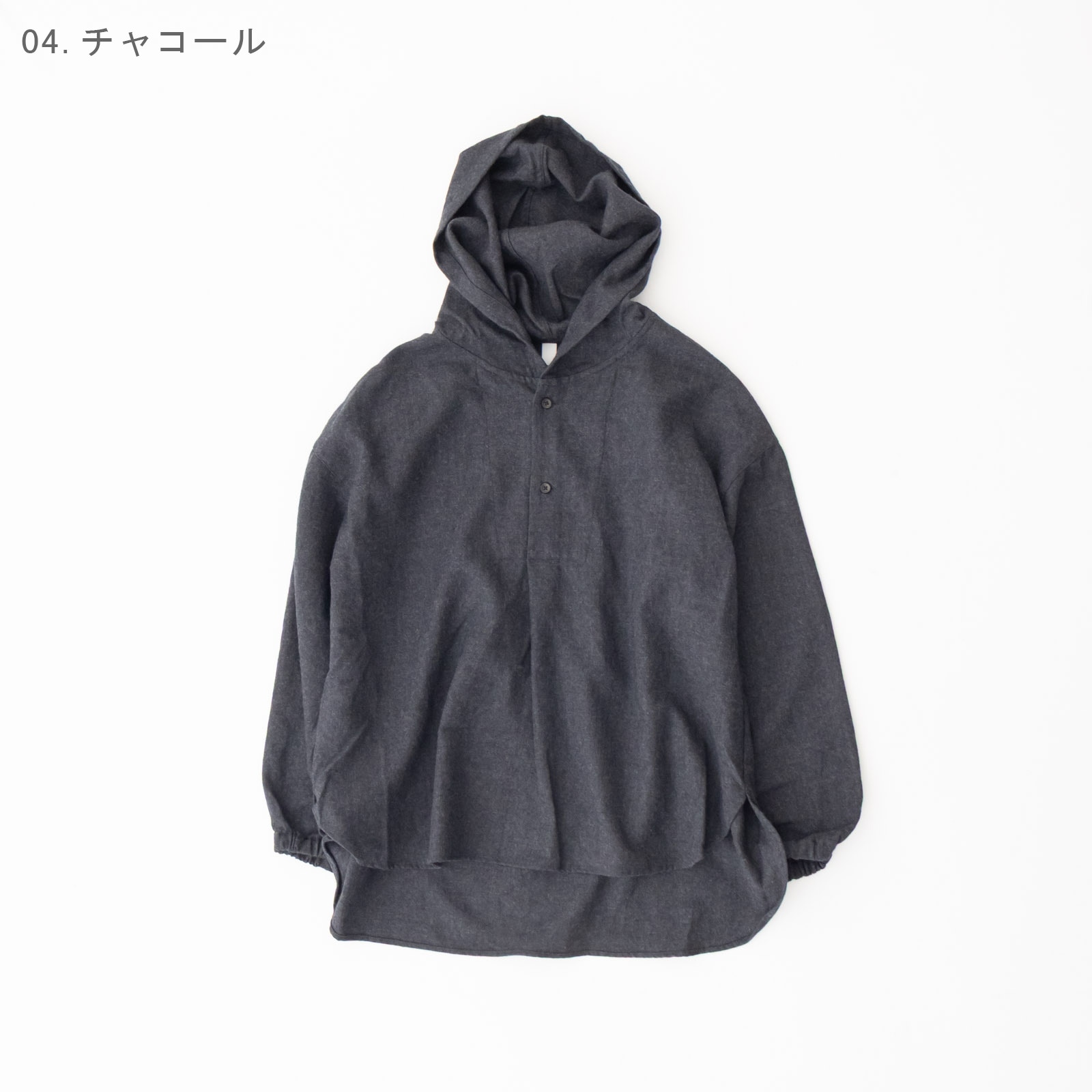 2/48ウール綾織 フードプルオーバーシャツ P80620 prit | prit,シャツ