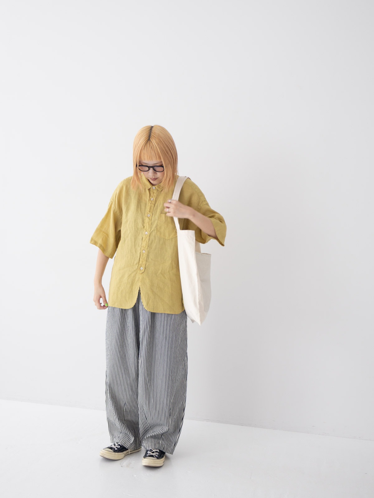 60/1フレンチリネン 5分袖レギュラーカラーシャツ P81646 prit | prit