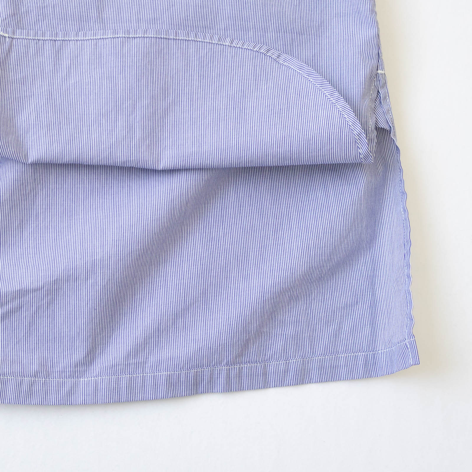 40/1ブロードストライプ スタンドカラーオーバーサイズシャツ P80651