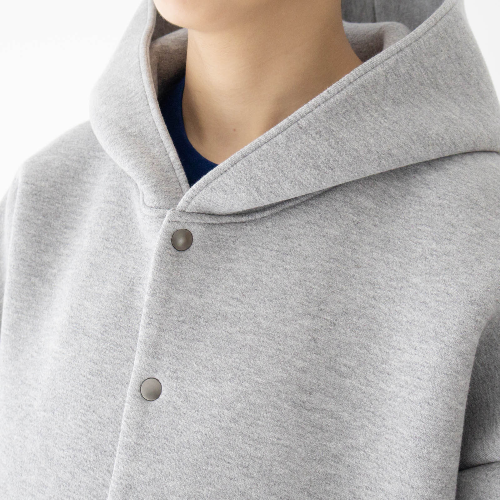 MBE フード付き裏起毛ダンボールニットダブルジップジャケット グレー GYMPHLEX パーカー Gymphlex | ダンボールニット ジップフード