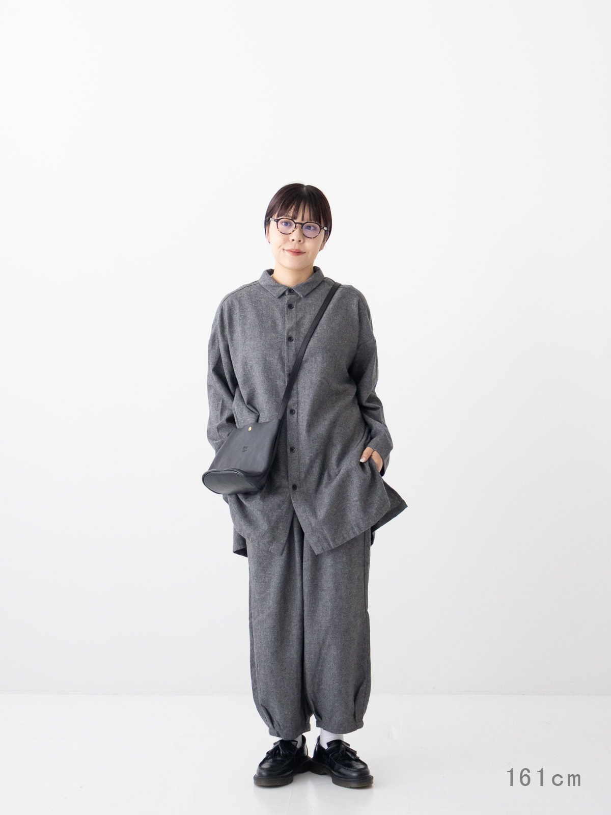 1/14ウールカラークロス 裾タックバギーパンツ P70720 prit | prit
