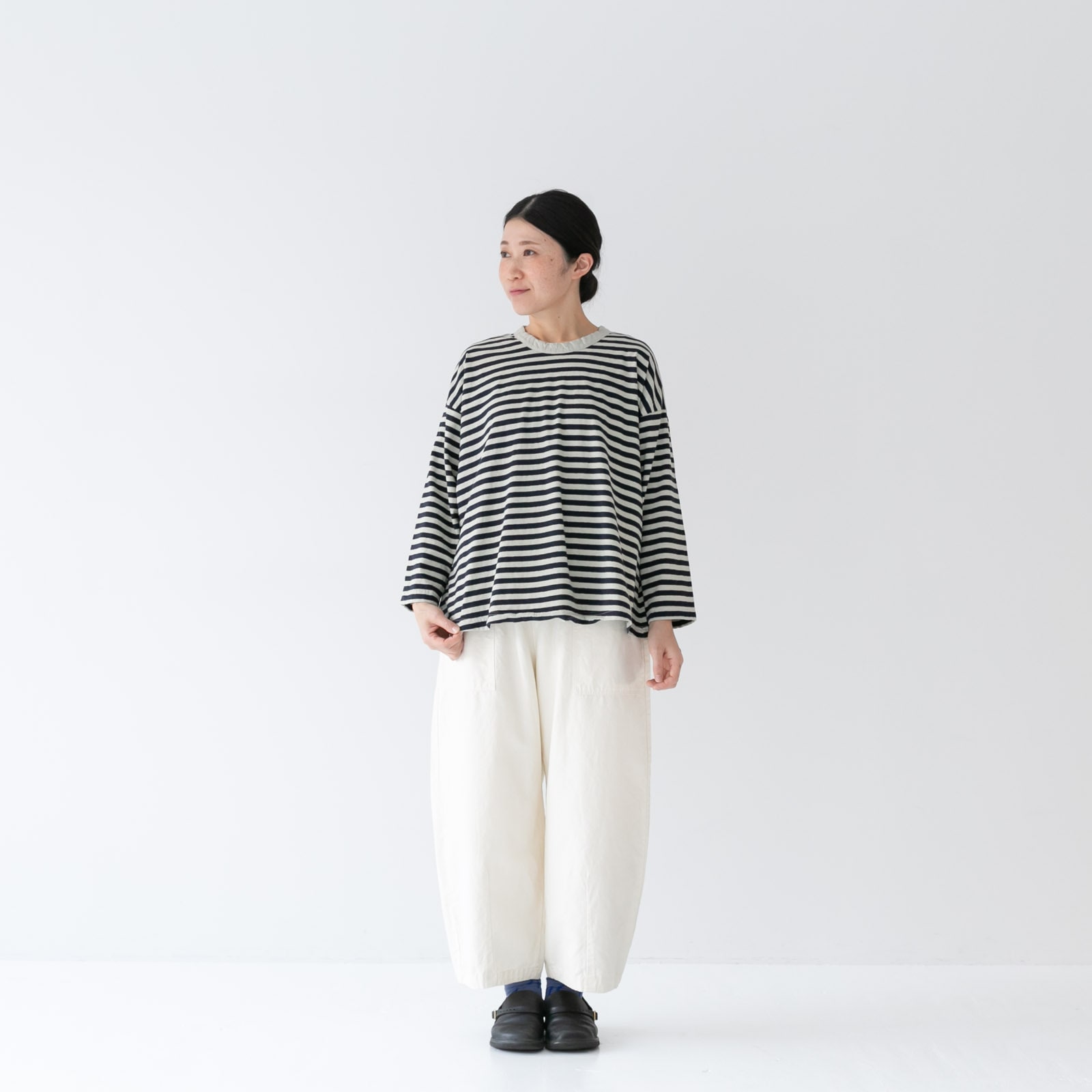 24AW ネストローブ コットンバスクパネルボーダープルオーバー 2024ss ネストローブ コットンバスクパネルボーダープルオーバー