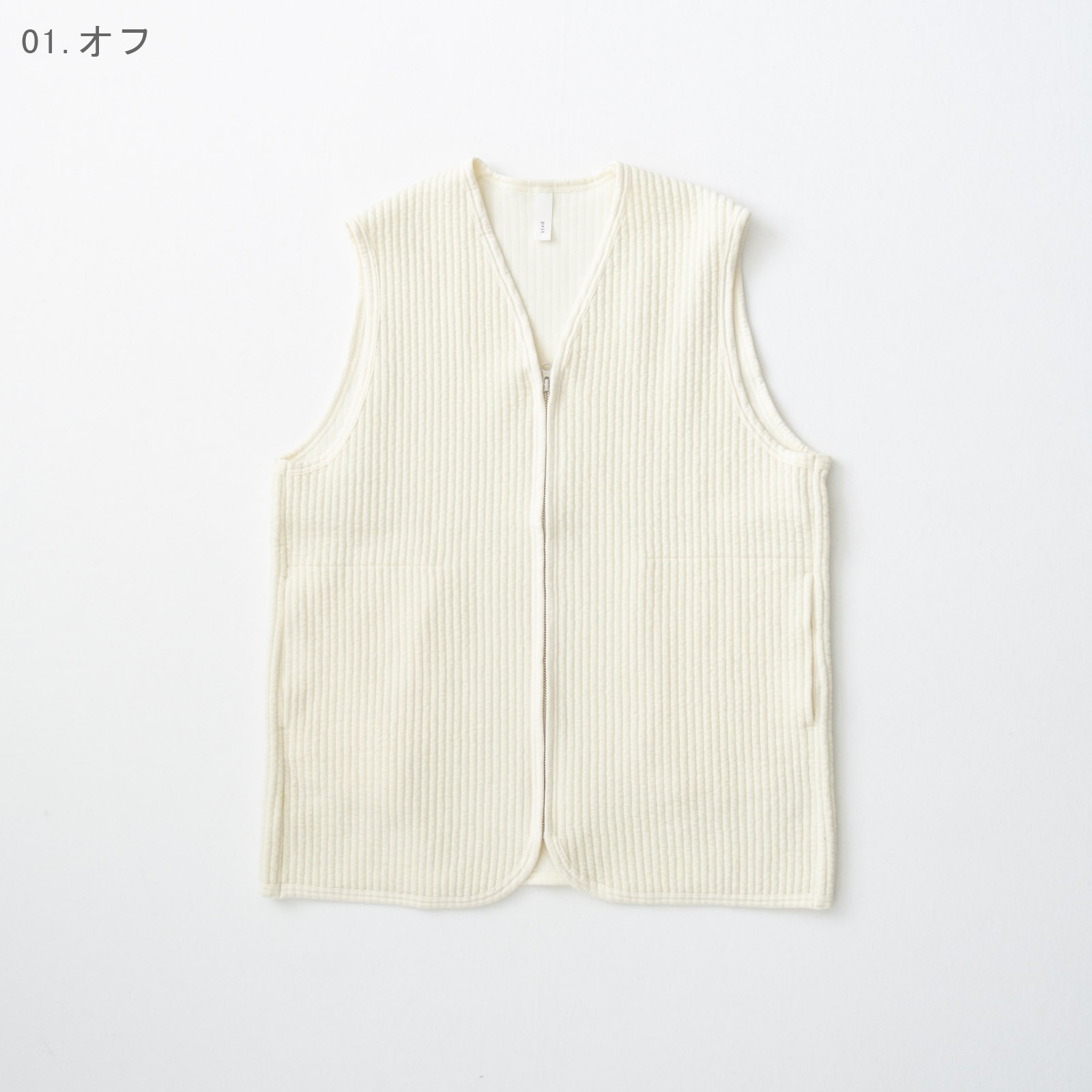 Prit コールキルト VネックZIPベスト Prit コールキルト VネックZIPベスト