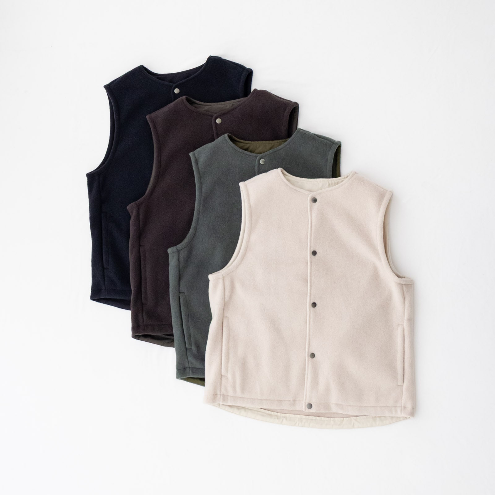 ウール混フリース ノーカラーベスト P90615 prit | prit,カットソー | TRIP