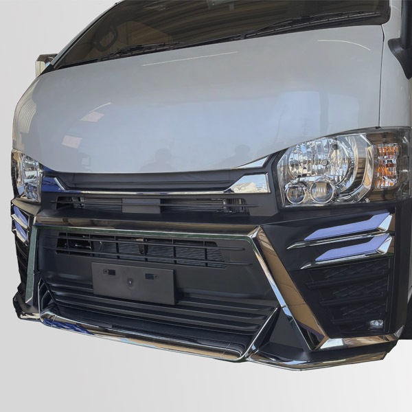 ハイエース 200系 ヴェルファイアルック カスタムバンパー 顔面キット