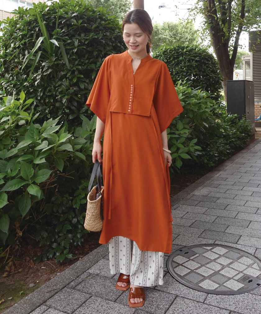 スラブジョーゼットカフタンシャツワンピース【一部予約商品】 | ONE