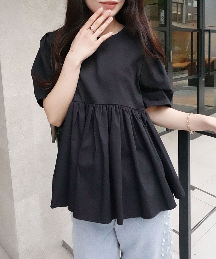 ペプラムギャザーブラウス | TOPS,シャツ/ブラウス | LOWY BY