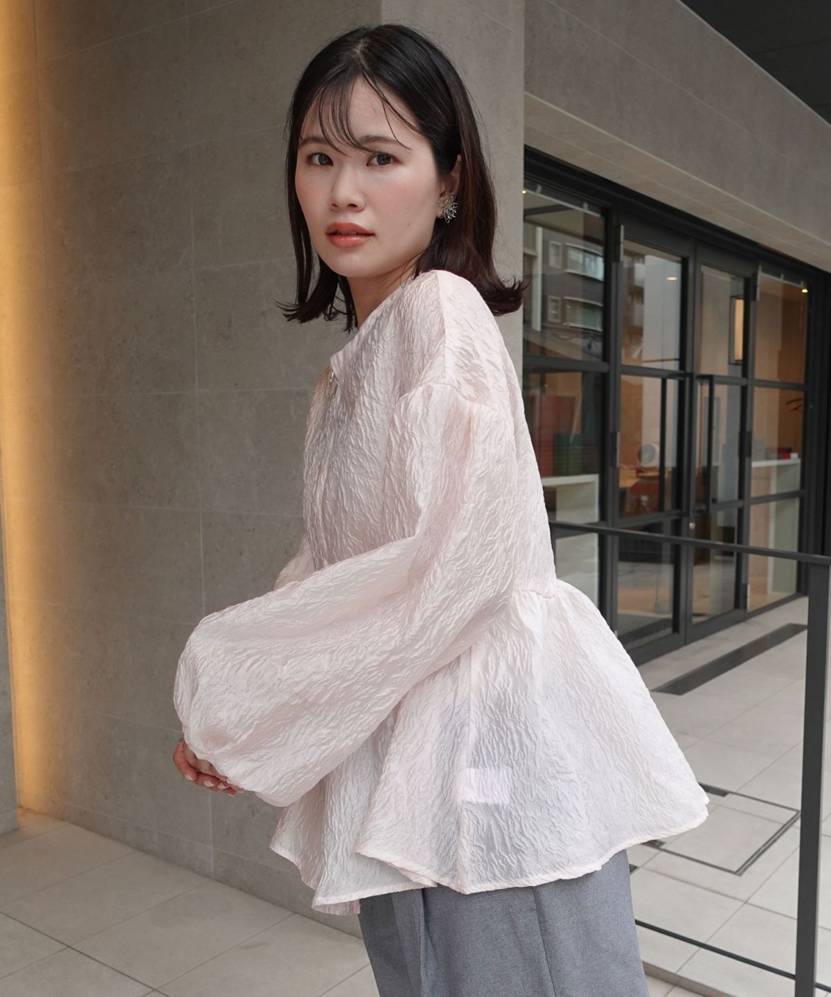 ブラウス シャツ シアージャガードWジップペプラムブラウス レディース シアージャガードダブルZIPペプラムブラウス | NEW ARRIVALS