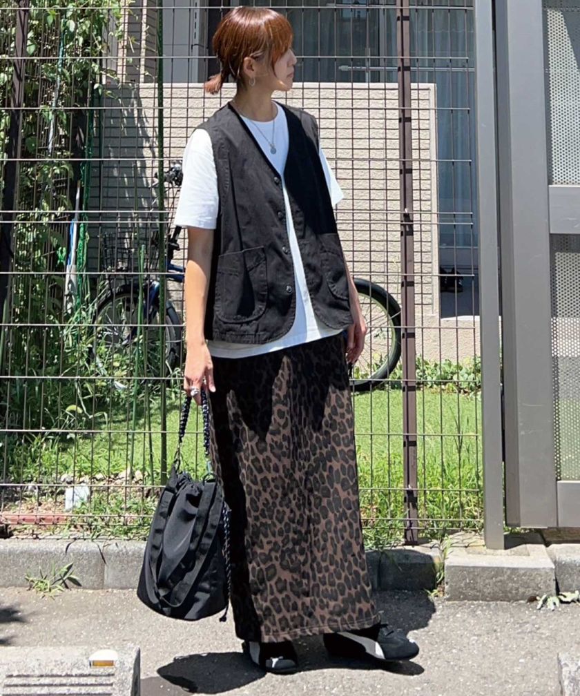 お値下げ❣️美品、貴重♡LVレオパードミニスカート セール】【i-dare】レオパード ヒョウ柄 台形 ミニスカート（スカート