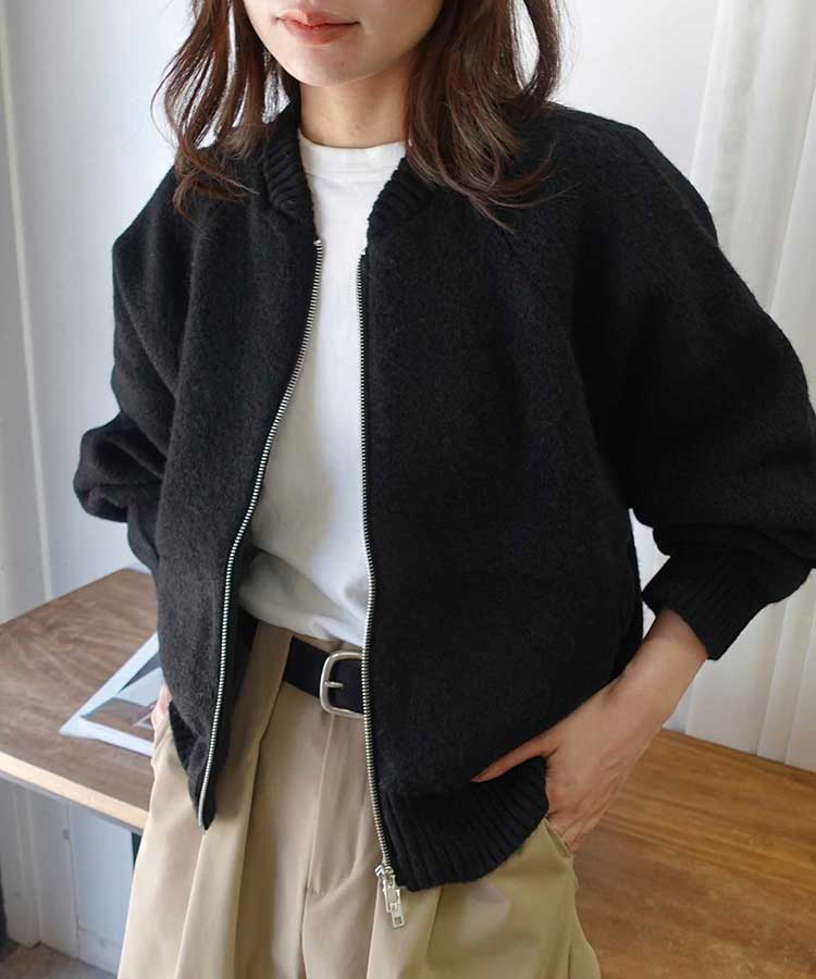 Lowy メランジニットブルゾン | category,TOPS | LOWY BY CORNERS公式オンラインストア