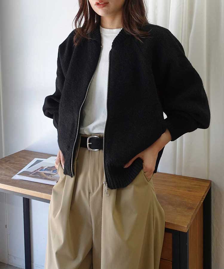 Lowy メランジニットブルゾン | category,TOPS | LOWY BY CORNERS公式オンラインストア