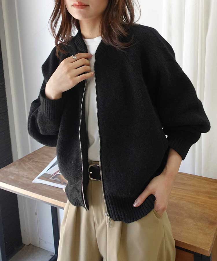Lowy メランジニットブルゾン | category,TOPS | LOWY BY CORNERS公式オンラインストア