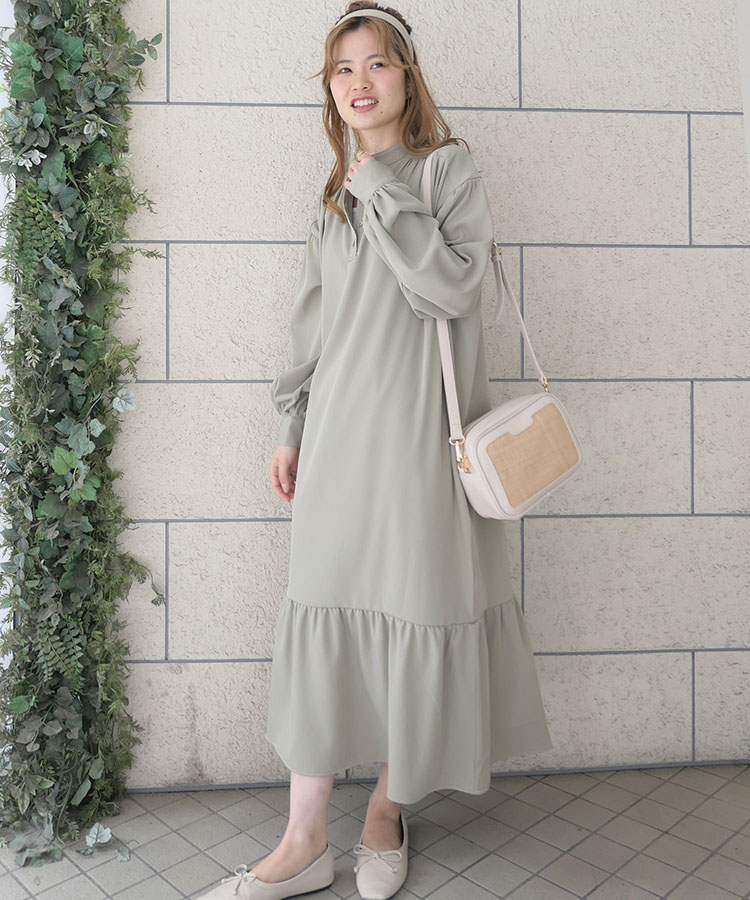 スタンドカラー裾切り替えシャツワンピース One Piece ワンピース Lowy By Corners