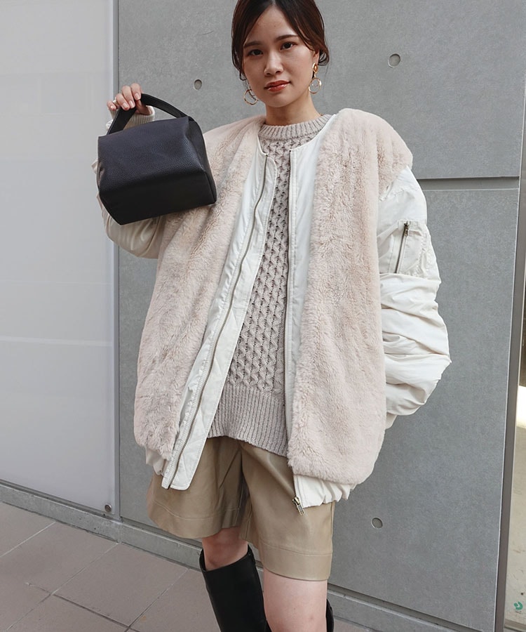 ファーベスト付きMA-1ショートコート | OUTER,コート | LOWY BY
