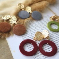 イヤリング ゴールドボタンフロッキー| Earrings  -イヤリング-