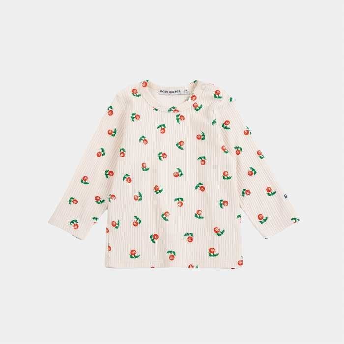 BOBO CHOSES 2026AW 長袖リブTシャツ 9M, 12M, 18M