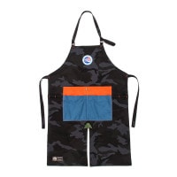 ＜訳あり＞ キャンプエプロン (ブラックカモ×ネイビー)
