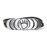 インディアン レザーブレスレット (ブラック)