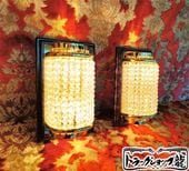 壁掛 シャンデリア 2個セット 金メッキ オクタゴン 16面 ウッド土台