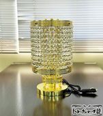 高品質 円柱型 スタンド シャンデリア 中 フルゴールドメッキ