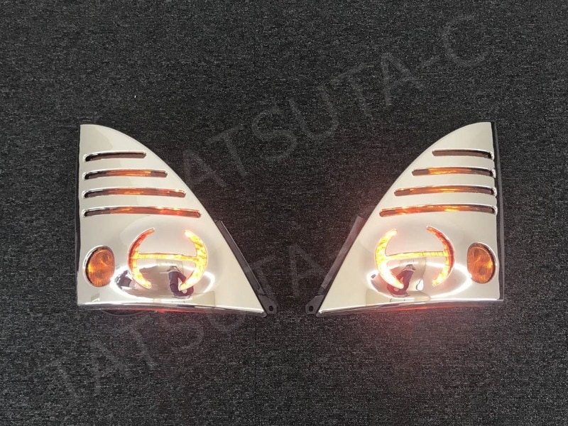 メッキ ウインカーオレンジ ウインカーカバー 左右4点セット 日野 NEWプロフィア/レンジャープロ H0244D