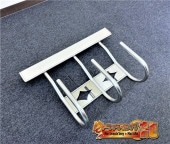 ステンレス 4連 チェーンフック 鏡面 菱抜き 丸棒巻き 汎用 S0179S