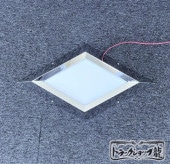 ステンレス ドアアンドン 鏡面 菱抜き アクリル板/LEDライト 菱