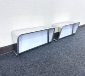 ステンレス 胸アンドン 2台セット 鱗柄 φ8mm丸棒 LEDライト バイザー