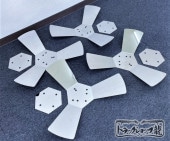 鱗柄ステンレス 【19.5インチ】 プロペラ スピンナー 4個セット